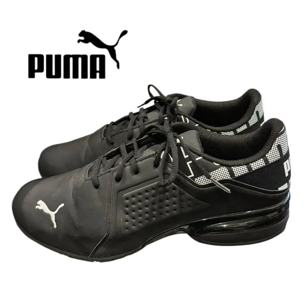 Puma Viz Runner Repeat 'Black White' Men's Lace-up Running Shoes Sneakers 11.5
